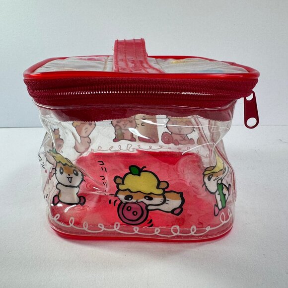 Corocorokuririn 1998 Sanrio Clear & Red Vinyl Plastic Zipper Square Bag - Picture 5 of 14